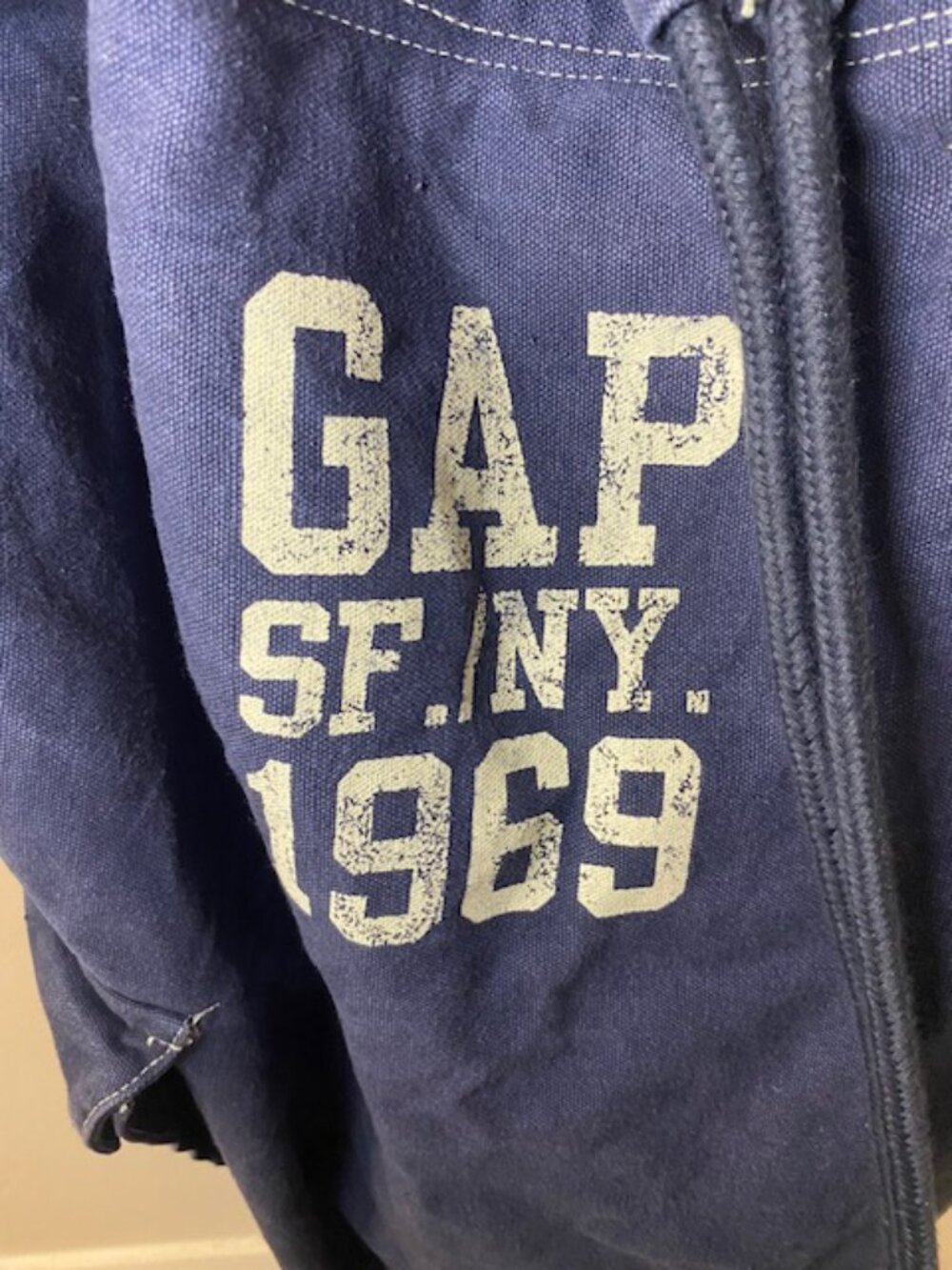 Vintage GAP Cotton Duffle bag Laundry College Blue Travel - Picture 5 of 12